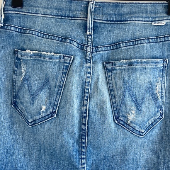 Mother The Sacred Slit Mini Denim Skirt in Where There's Smoke - Picture 14 of 14